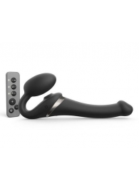 Черный безремневой страпон Multi Orgasm Size S с клиторальной стимуляцией - Strap-on-me - купить с доставкой в Волгодонске