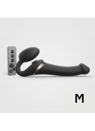 Черный безремневой страпон Multi Orgasm Size M с клиторальной стимуляцией - Strap-on-me - купить с доставкой в Волгодонске