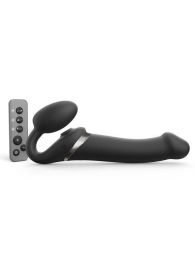Черный безремневой страпон Multi Orgasm Size L с клиторальной стимуляцией - Strap-on-me - купить с доставкой в Волгодонске