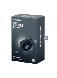 Черный мужской вибромассажер Ring Stroker - Satisfyer - в Волгодонске купить с доставкой