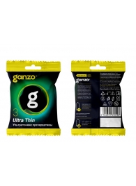 Ультратонкие презервативы Ganzo Ultra thin в мягкой упаковке - 3 шт. - Ganzo - купить с доставкой в Волгодонске