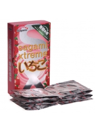 Презервативы Sagami Xtreme Strawberry c ароматом клубники - 10 шт. - Sagami - купить с доставкой в Волгодонске