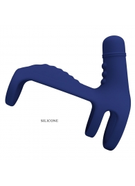 Синяя вибронасадка на пенис Vibrating Penis Sling - Baile - в Волгодонске купить с доставкой