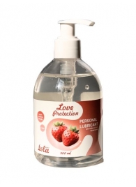 Лубрикант на водной снове Love Protection Strawberry с ароматом клубники - 300 мл. - Lola Games - купить с доставкой в Волгодонске
