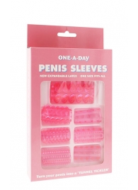 Набор из 7 розовых насадок на пенис ONE-A-DAY PENIS SLEEVES PINK - Seven Creations - в Волгодонске купить с доставкой