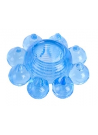 Голубая гелевая насадка-цветок - Toyfa Basic - в Волгодонске купить с доставкой