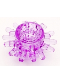 Фиолетовое гелевое эрекционное кольцо с шипиками - Toyfa Basic - в Волгодонске купить с доставкой