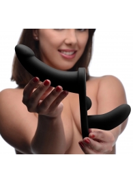 Черный вибрострапон Double Take 10X Double Penetration Vibrating Strap-on Harness - XR Brands - купить с доставкой в Волгодонске