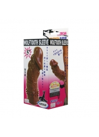 Коричневая насадка на пенис Wolftooth Sleeve - 13 см. - Baile - в Волгодонске купить с доставкой