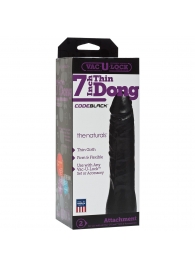Насадка-фаллоимитатор для страпон-систем Vac-U-Lock CodeBlack 7 Inch Thin Dong - 18,3 см. - Doc Johnson - купить с доставкой в Волгодонске