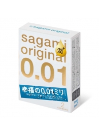 Увлажнённые презервативы Sagami Original 0.01 Extra Lub - 2 шт. - Sagami - купить с доставкой в Волгодонске