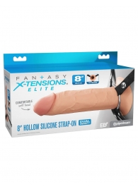 Полый страпон на ремнях 8’’ Hollow Silicone Strap-on - Pipedream - купить с доставкой в Волгодонске