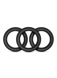 Набор из 3 черных эрекционных колец Black Small Penis Rings - Blush Novelties - в Волгодонске купить с доставкой