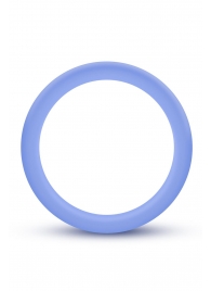Голубое люминесцентное кольцо Silicone Glo Cock Ring - Blush Novelties - в Волгодонске купить с доставкой
