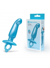 Голубая анальная пробка для массажа простаты Hither Silicone Prostate Plug - 14,3 см. - b-Vibe - в Волгодонске купить с доставкой