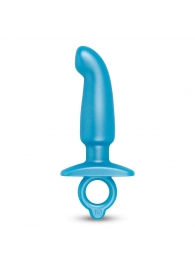 Голубая анальная пробка для массажа простаты Hither Silicone Prostate Plug - 14,3 см. - b-Vibe - в Волгодонске купить с доставкой