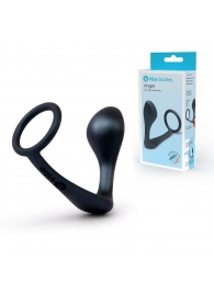 Черное эрекционное кольцо со стимулятором простаты Ringer Cock Ring   Plug - b-Vibe - в Волгодонске купить с доставкой