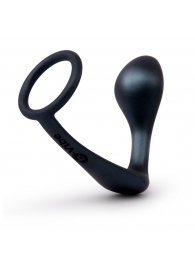 Черное эрекционное кольцо со стимулятором простаты Ringer Cock Ring   Plug - b-Vibe - в Волгодонске купить с доставкой