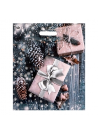 Новогодний пакет с принтом в виде подарков и вырубной ручкой (45х38 см) - Сима-Ленд - купить с доставкой в Волгодонске