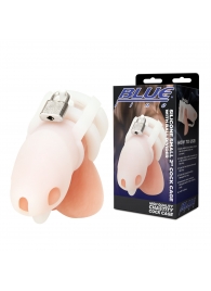 Белая клетка для пениса Silicone Small 2 in Cock Cage With Ball Divider - BlueLine - купить с доставкой в Волгодонске