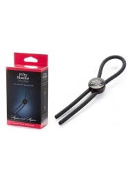 Тёмно-серое эрекционное кольцо с зажимом Again and Again Adjustable Cock Ring - Fifty Shades of Grey - в Волгодонске купить с доставкой