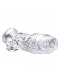 Прозрачная насадка для увеличения члена Realistic Clear Penis Enhancer and Ball Stretcher - 20,3 см. - XR Brands - в Волгодонске купить с доставкой