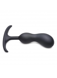 Черный массажер простаты с утяжелителями Premium Silicone Weighted Prostate Plug Medium - 16,3 см. - XR Brands - в Волгодонске купить с доставкой