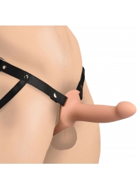 Телесный полый страпон на черных регулируемых ремешках 2’’ Erection Smooth Silicone Penis Sheath - XR Brands - купить с доставкой в Волгодонске