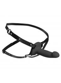 Черный полый страпон с вибрацией 2’’ Erection 28X Smooth Vibrating Silicone Penis Sheath - XR Brands - купить с доставкой в Волгодонске