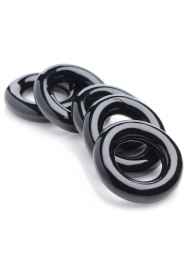 Комплект из 5 черных эрекционных колец для мошонки Ring Master Custom Ball Stretcher Kit - XR Brands - в Волгодонске купить с доставкой