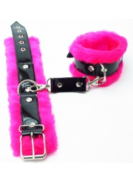 Оковы на ноги с розовым мехом BDSM Light - БДСМ Арсенал - купить с доставкой в Волгодонске
