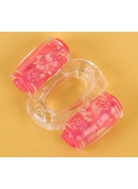 Прозрачное виброкольцо с двумя вибропульками - Toyfa Basic - в Волгодонске купить с доставкой