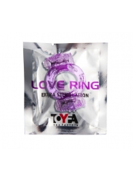 Фиолетовое виброкольцо с двумя вибропульками - Toyfa Basic - в Волгодонске купить с доставкой