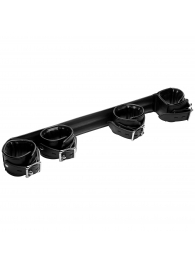 Черная распорка с манжетами для рук и ног Deluxe Rigid Spreader Bar - XR Brands - купить с доставкой в Волгодонске