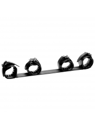 Черная распорка с манжетами для рук и ног Deluxe Rigid Spreader Bar - XR Brands - купить с доставкой в Волгодонске