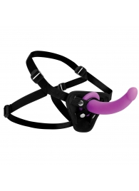 Лиловый поясной страпон Navigator Silicone G-Spot Dildo with Harness - 17,8 см. - XR Brands - купить с доставкой в Волгодонске