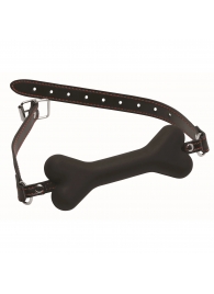 Черный кляп в форме косточки Hound Adjustable Dog Bone Gag - XR Brands - купить с доставкой в Волгодонске