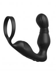 Черный вибростимулятор простаты с эрекционным кольцом Ass-Gasm Pro P-Spot Milker - Pipedream - в Волгодонске купить с доставкой