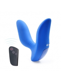 Синий вибромассажер простаты 3,5’’ Remote Control Curve P-spot Massager - 12 см. - Erokay - в Волгодонске купить с доставкой