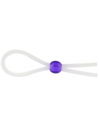 Прозрачное лассо с фиолетовой бусиной SILICONE COCK RING WITH BEAD LAVENDER - NMC - в Волгодонске купить с доставкой