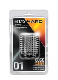 Прозрачная насадка с шипами STAY HARD COCK SLEEVE 01 CLEAR - Blush Novelties - в Волгодонске купить с доставкой