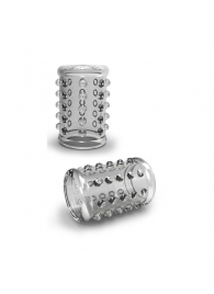 Прозрачная насадка на пенис с шишечками STAY HARD COCK SLEEVE 02 CLEAR - Blush Novelties - в Волгодонске купить с доставкой