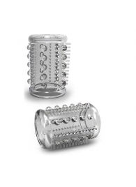 Прозрачная насадка с шипами и шишечками STAY HARD COCK SLEEVE 03 CLEAR - Blush Novelties - в Волгодонске купить с доставкой