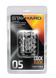 Прозрачная насадка с капельками STAY HARD COCK SLEEVE 05 CLEAR - Blush Novelties - в Волгодонске купить с доставкой
