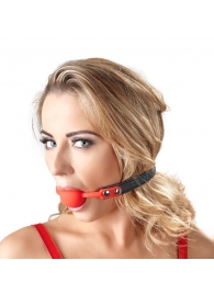 Силиконовый кляп-шар на чёрных ремешках Red Gag silicone - Orion - купить с доставкой в Волгодонске