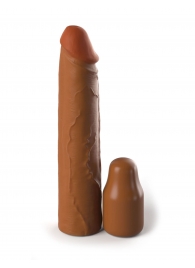 Коричневая насадка на член 2  Silicone X-tension - 20,3 см. - Pipedream - в Волгодонске купить с доставкой