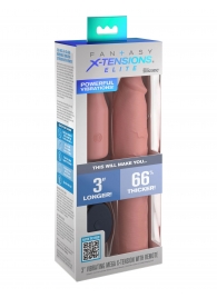 Телесная вибронасадка на член 3  Vibrating Mega X-tension with Remote - 22,9 см. - Pipedream - в Волгодонске купить с доставкой
