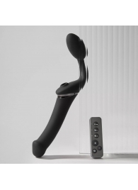 Черный безремневой вибрострапон Strap-On-Me Multi Orgasm Size XL - Strap-on-me - купить с доставкой в Волгодонске