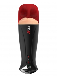 Телесный мастурбатор-вагина в черной колбе с вибрацией Fuck-O-Matic Pro XL - Pipedream - в Волгодонске купить с доставкой