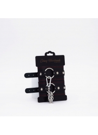 Черно-красные кожаные оковы - Crazy Handmade - купить с доставкой в Волгодонске